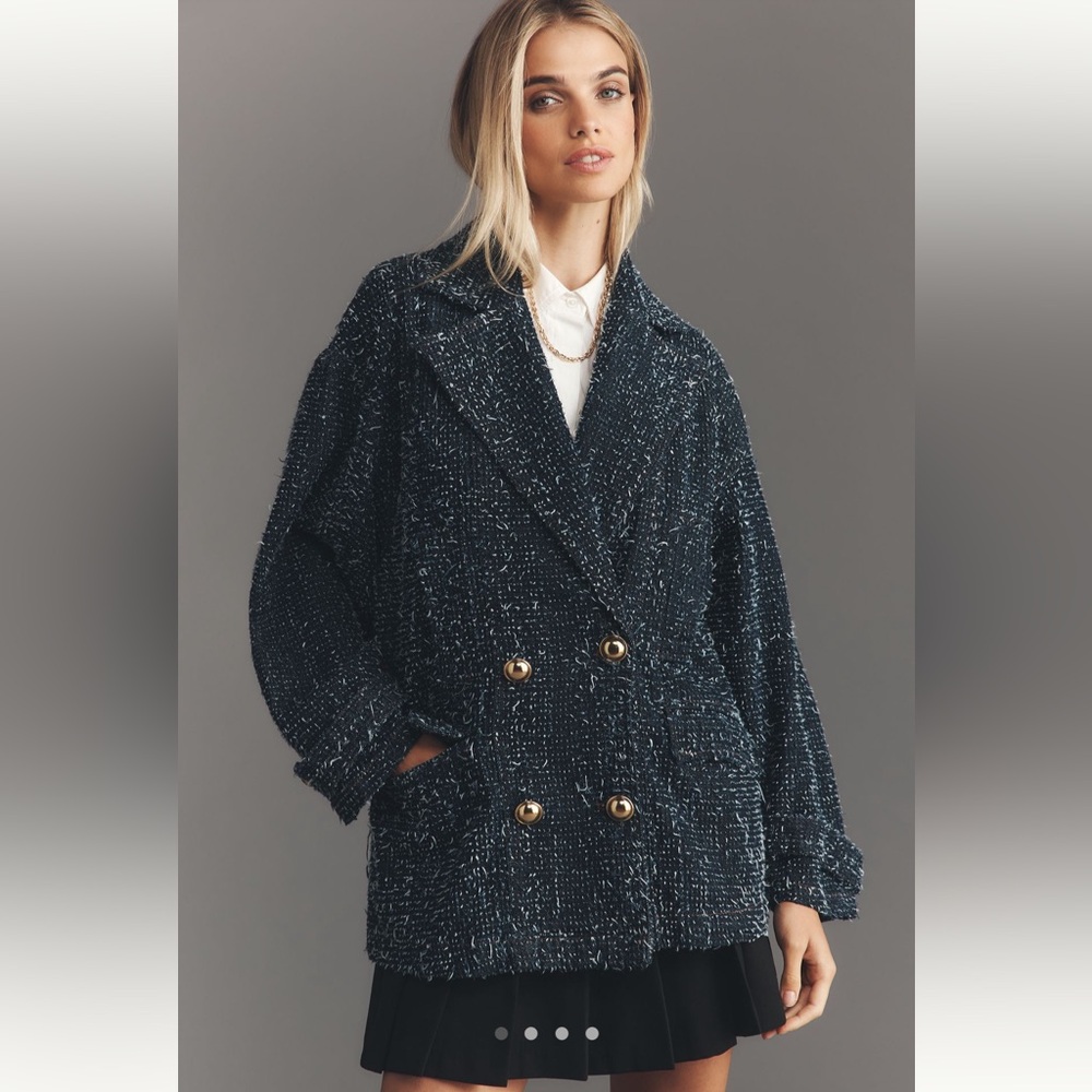 NWT Maeve Needle Punched Denim Jacket